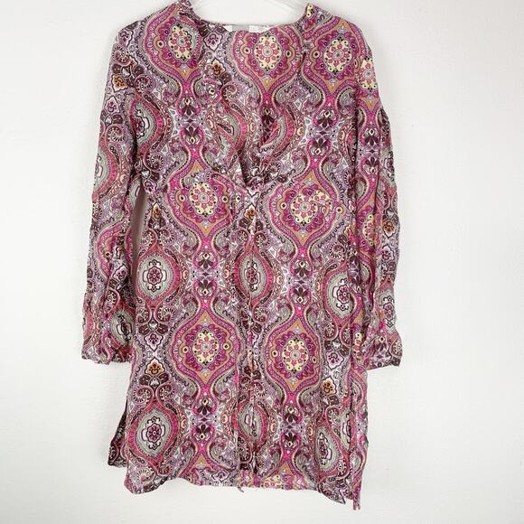 Athleta Other - Athleta Dress Womens Small Surfside Kurta Swim Coverup Tunic Paisley Cotton Silk